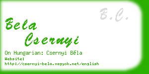 bela csernyi business card